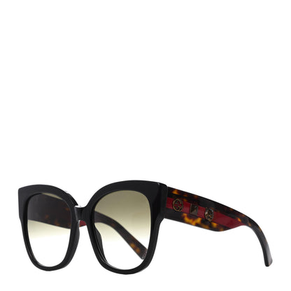 Gucci Acetate Square Frame Web Sunglasses GG0059S Black Tortoise 1 of 8