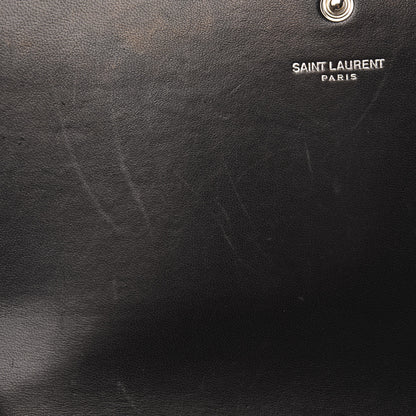Saint Laurent Crocodile Embossed Calfskin Monogram Chain Wallet Black 7 of 10