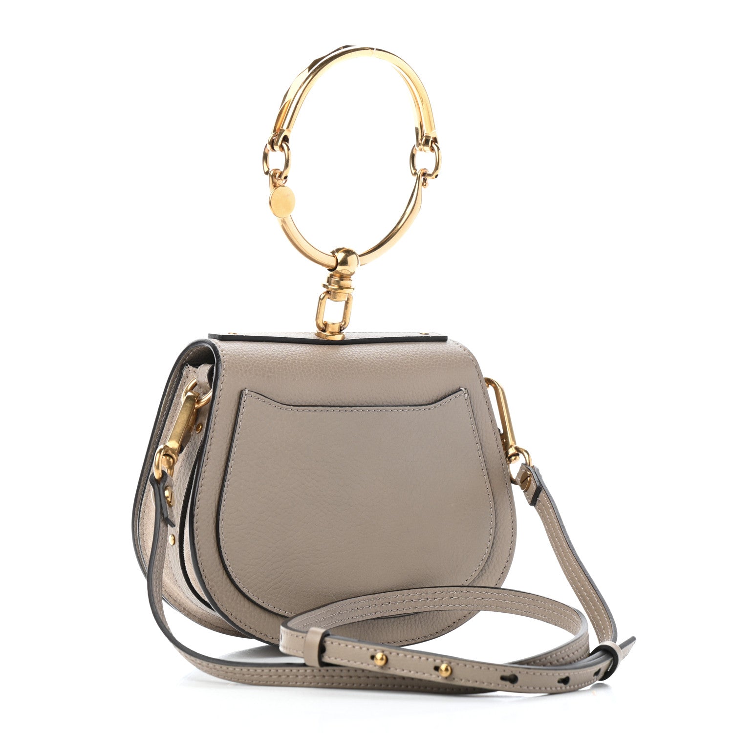 Chloe Calfskin Suede Small Nile Bracelet Bag Motty Grey 2 of 5