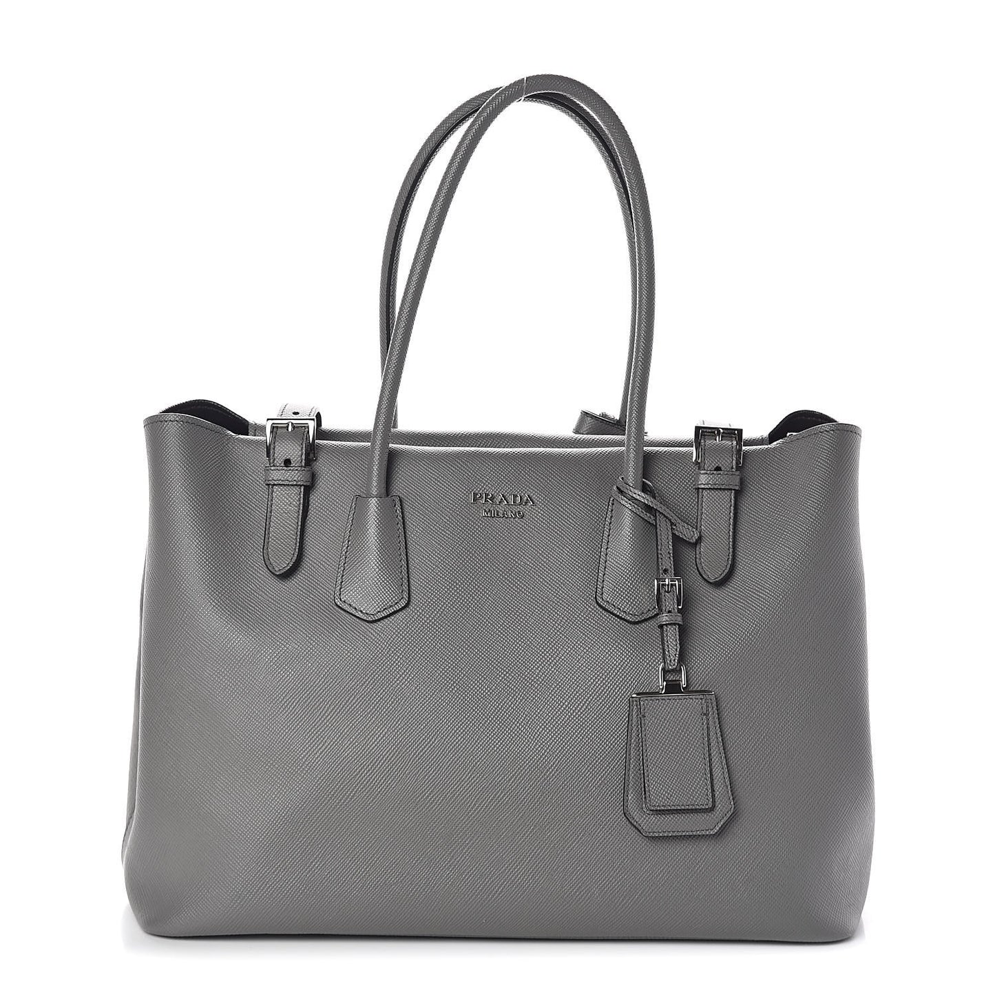 Saffiano Cuir Buckle Tote Marmo
