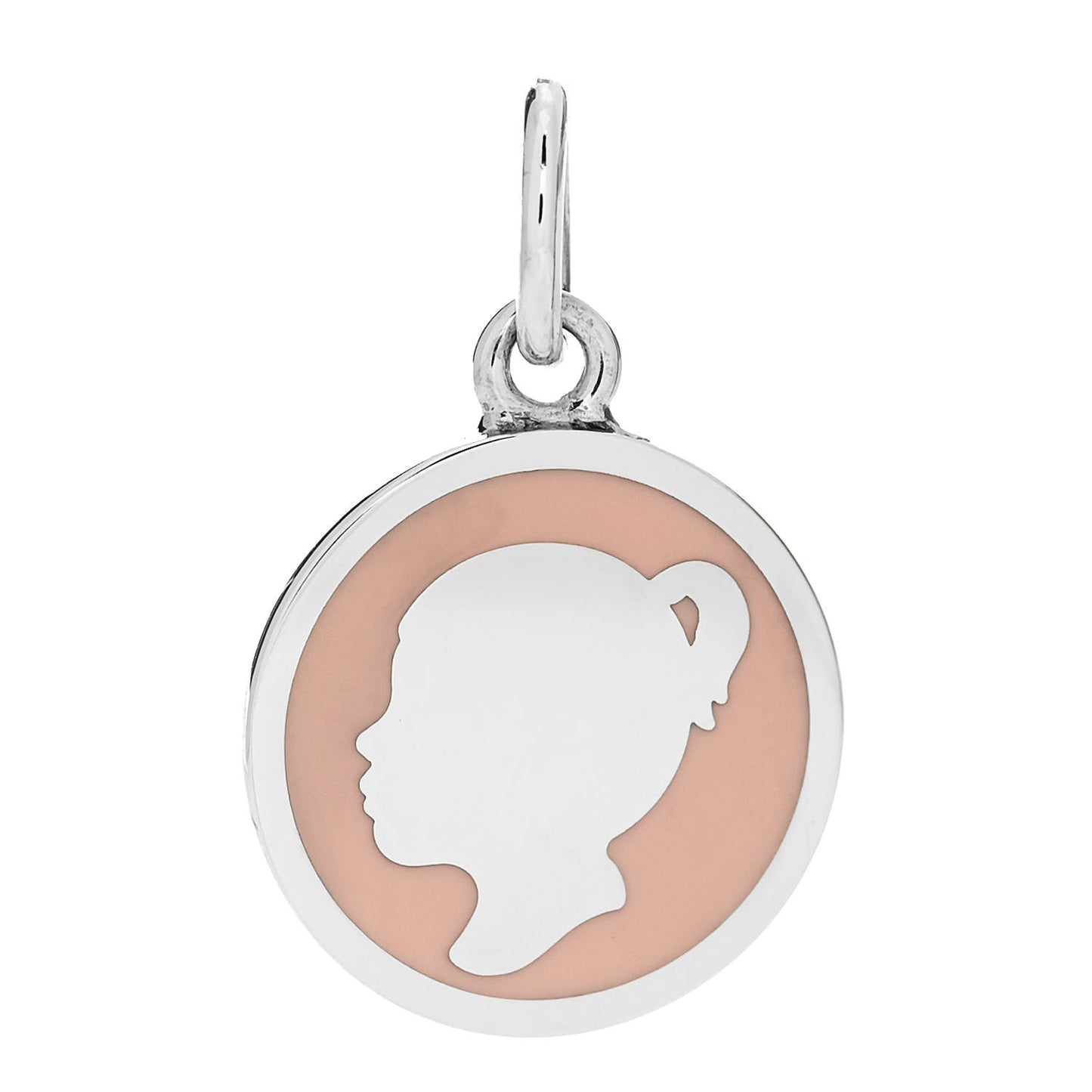 Sterling Silver Enamel Girl Charm Pink