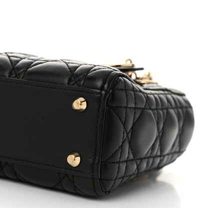 Christian Dior Lambskin Cannage Mini Lady Dior Black 10 of 10
