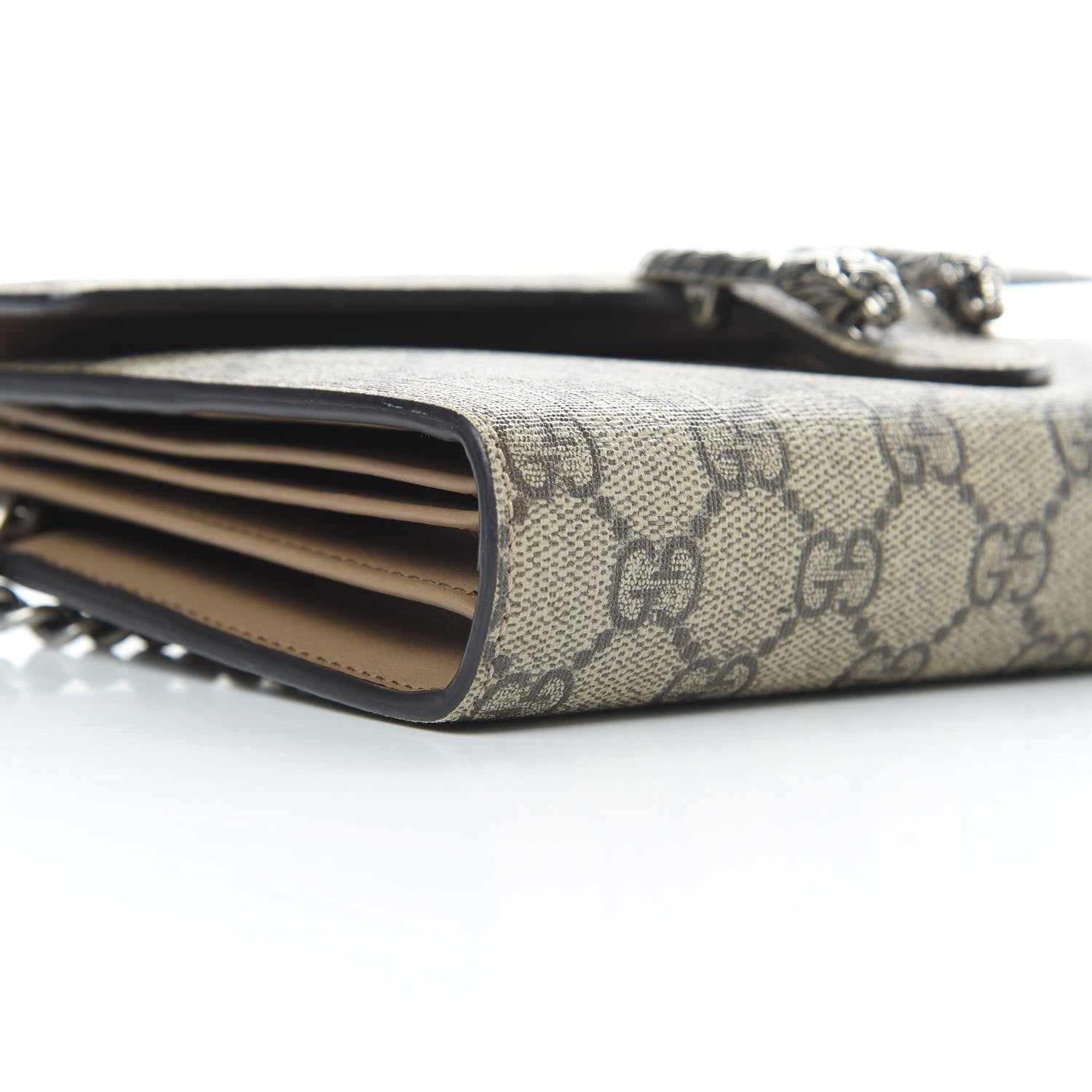 Gucci GG Supreme Monogram Mini Dionysus Chain Wallet Beige Taupe 9 of 12