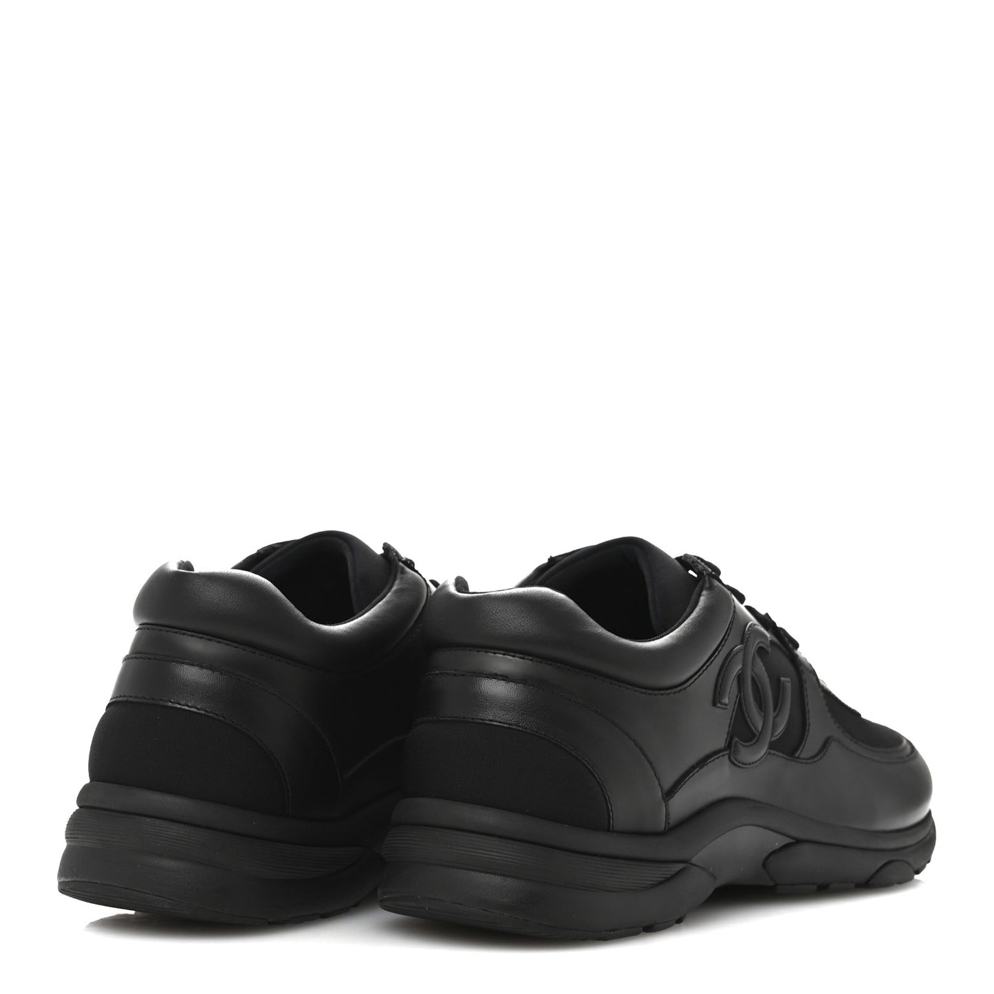Lambskin Fabric CC Uniform Mens Sneakers 44 Black