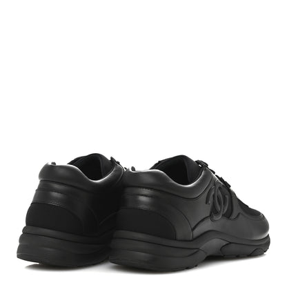 Chanel Lambskin Fabric CC Uniform Mens Sneakers 44 Black 5 of 9