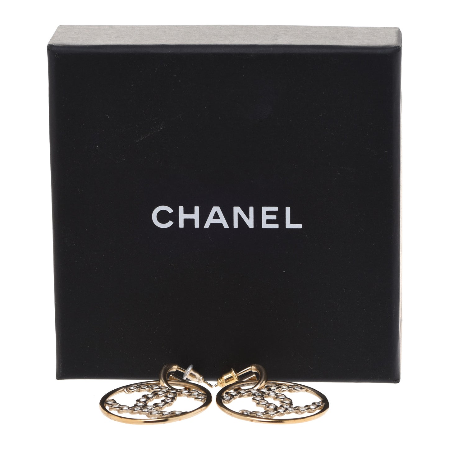 Baguette Crystal High Society CC Drop Earrings Gold