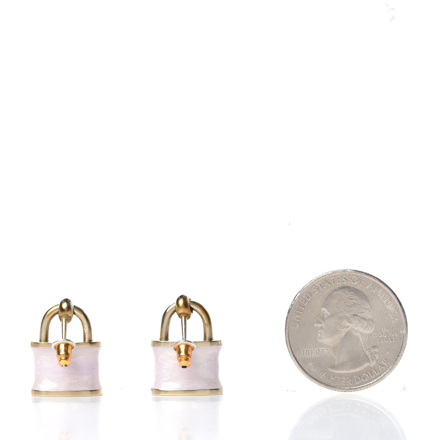 Resin Glitter Padlock CC Drop Earrings Pink Gold