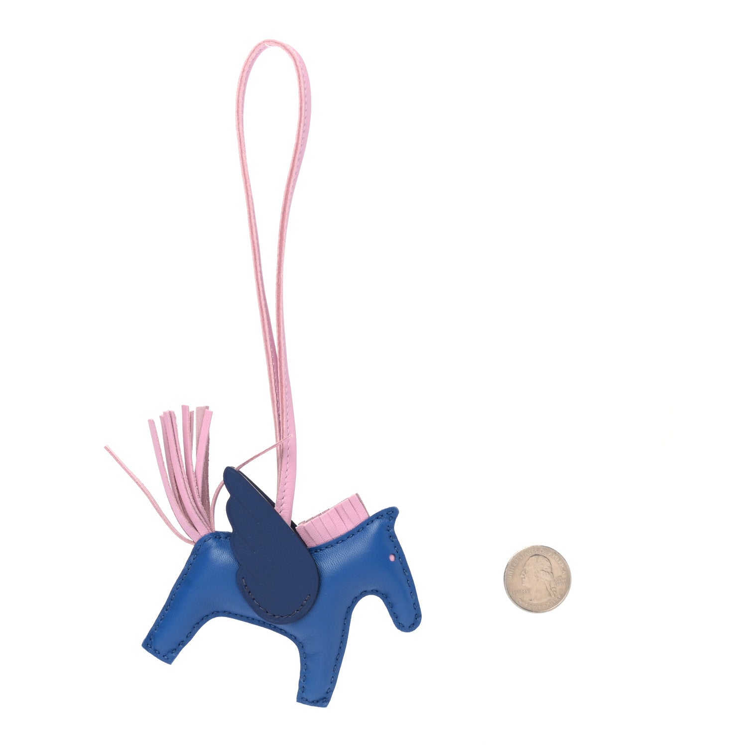 Hermes Milo Lambskin Grigri Rodeo Pegase Horse Bag Charm PM Bleu France Mauve Sylvestre Bleu Saphir 2 of 5