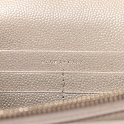 Saint Laurent Grain De Poudre Matelasse Chevron Monogram Chain Wallet Nude Powder 8 of 10