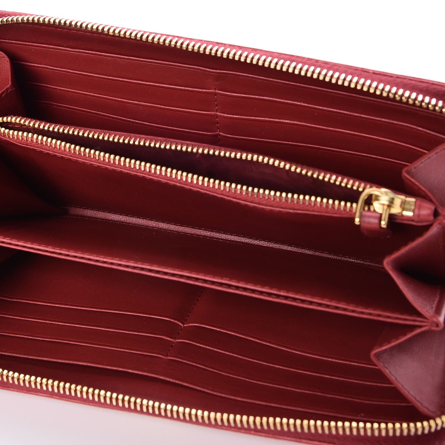 Prada Vitello Move Zip Around Wallet Rosso 5 of 9