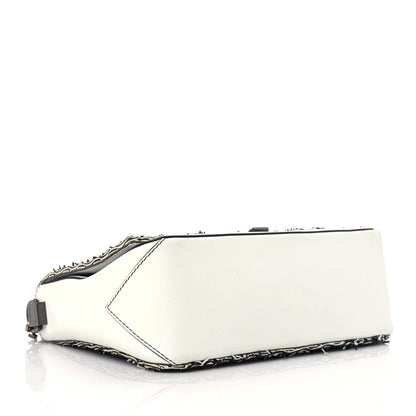 Proenza Schouler Lambskin Woven Small Courier Shoulder Bag Black White 4 of 12