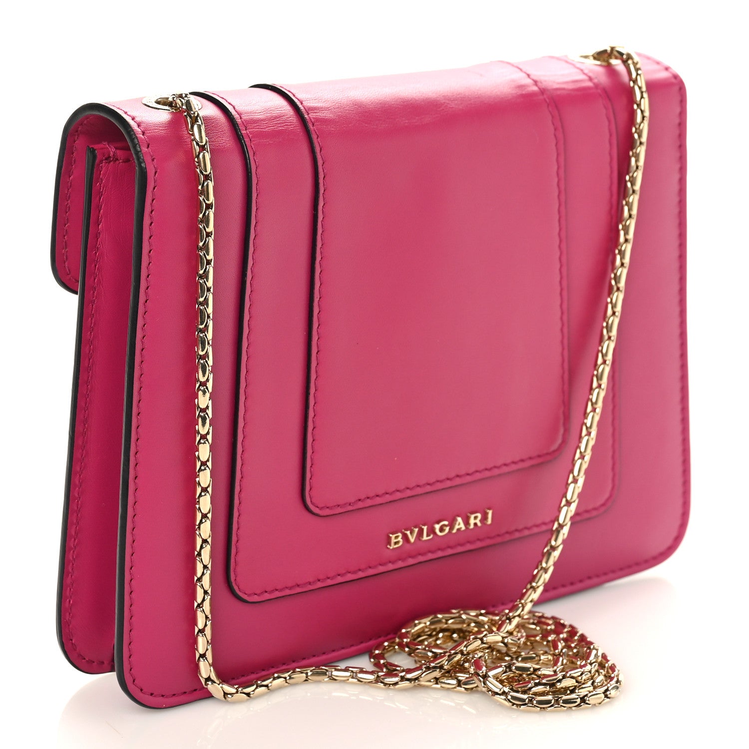 Bulgari Calfskin Small Serpenti Forever Snake Strap Crossbody Bag Pink 4 of 9