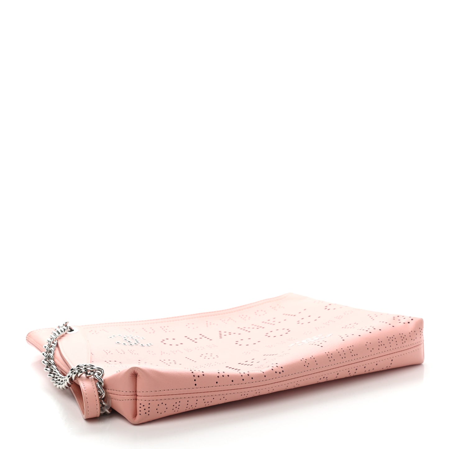 Calfskin Eyelets Clutch Pink