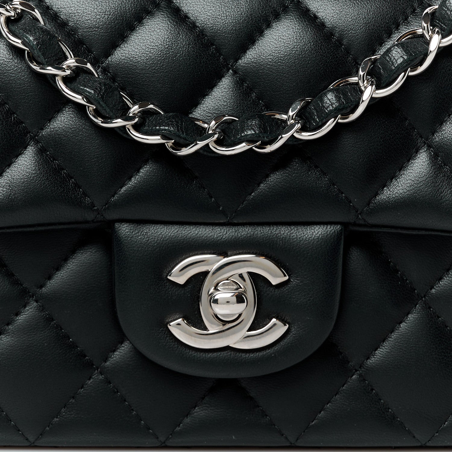 Chanel Lambskin Quilted Mini Rectangular Flap Black 9 of 11
