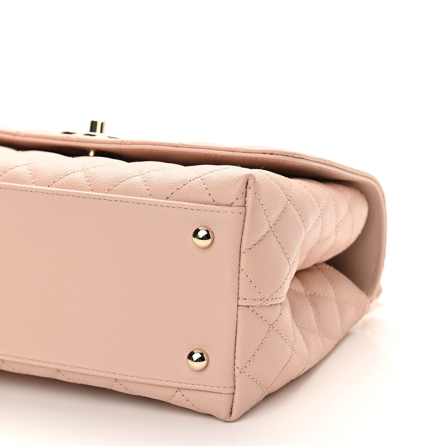 Caviar Quilted Small Coco Handle Flap Light Pink