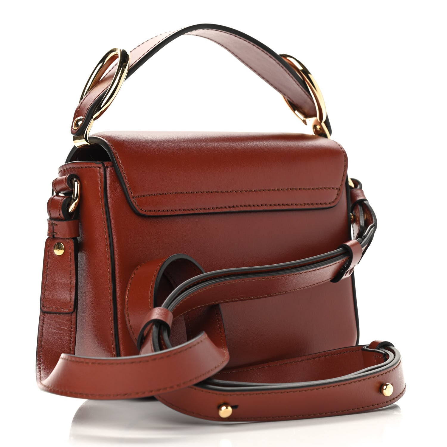 Chloe Shiny Calfskin Suede Mini C Bag Sepia Brown 3 of 9