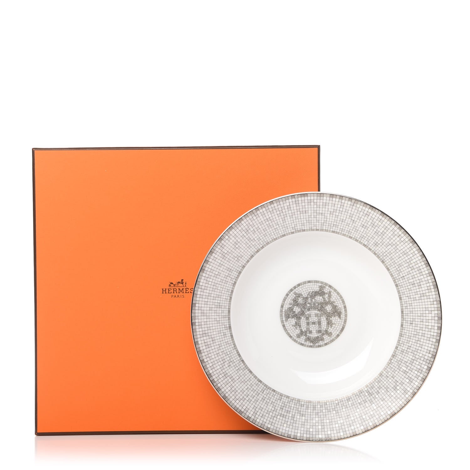 Hermes Porcelain Mosaique Au 24 Platine Soup Bowl Set of 2 7 of 7