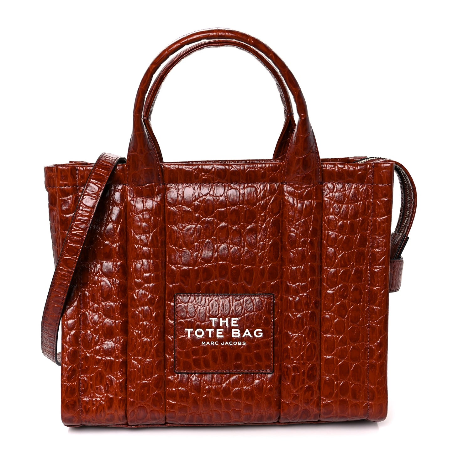 Croc Embossed Small The Tote Bag Spice Brown