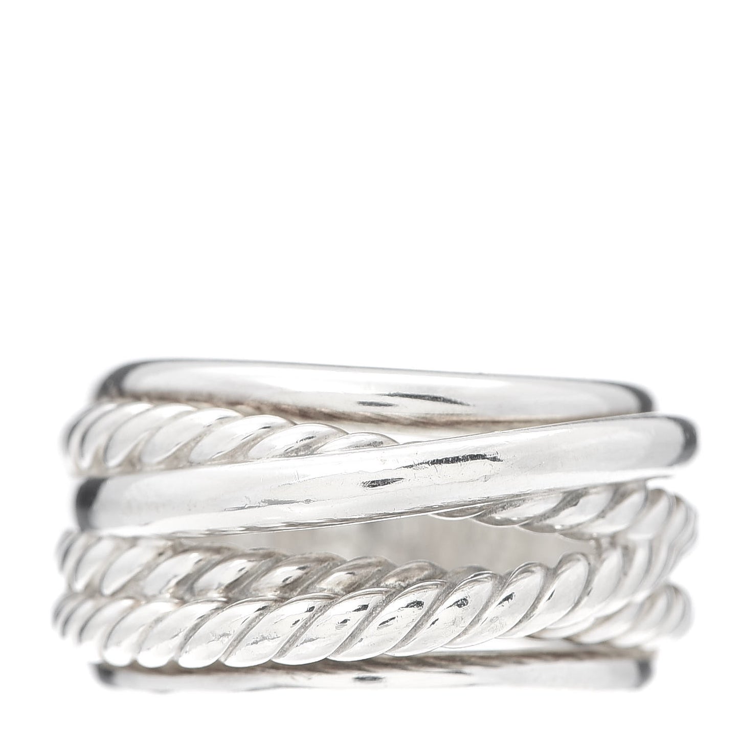 Sterling Silver 15mm Narrow Crossover Cable Ring 54 6.75