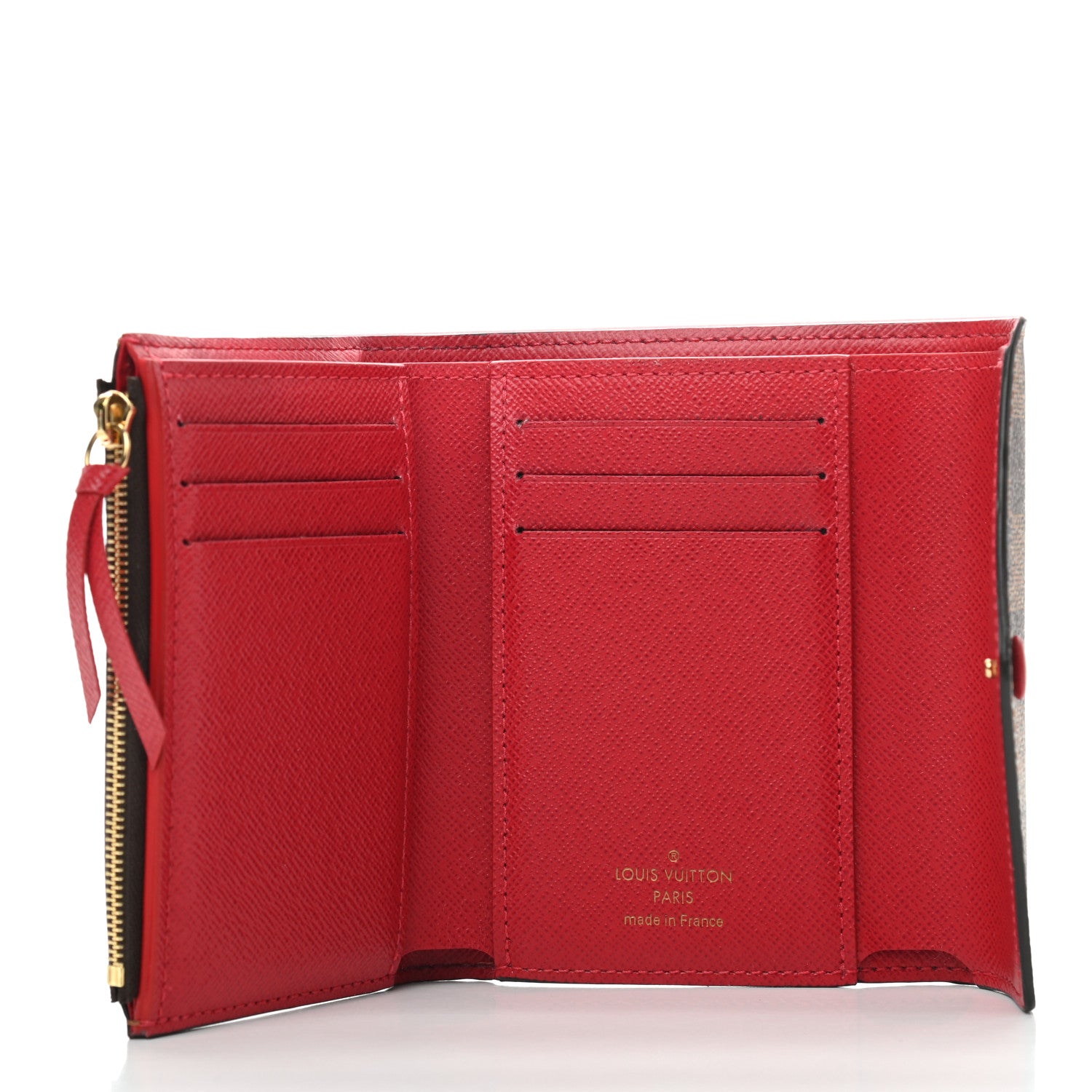 Louis Vuitton Damier Ebene Victorine Wallet Red 5 of 9