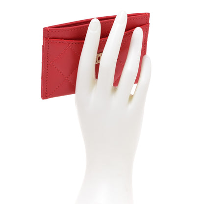 Chanel Caviar Quilted Card Holder Red 2 of 9