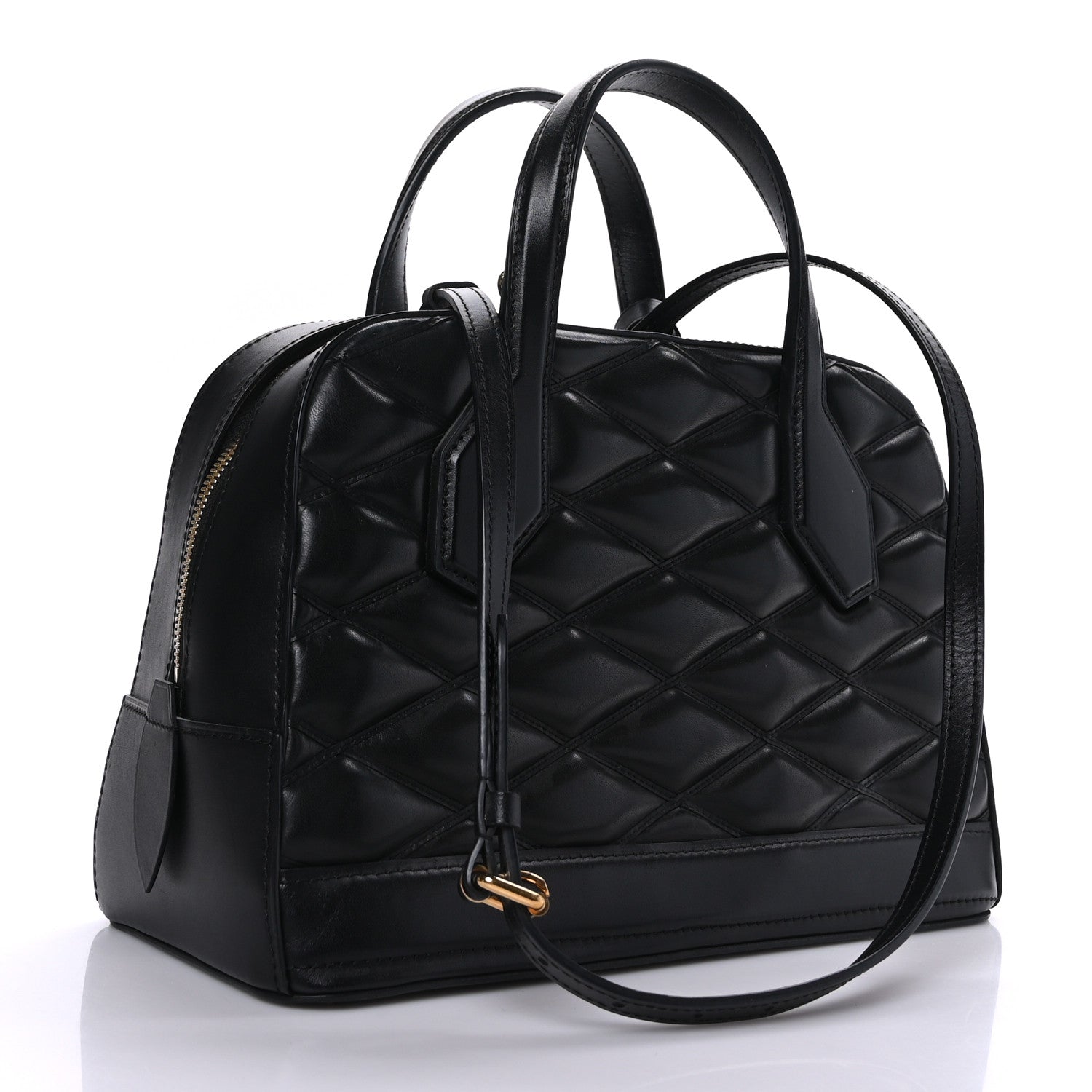 Louis Vuitton Lambskin Malletage Dora PM Black 3 of 8