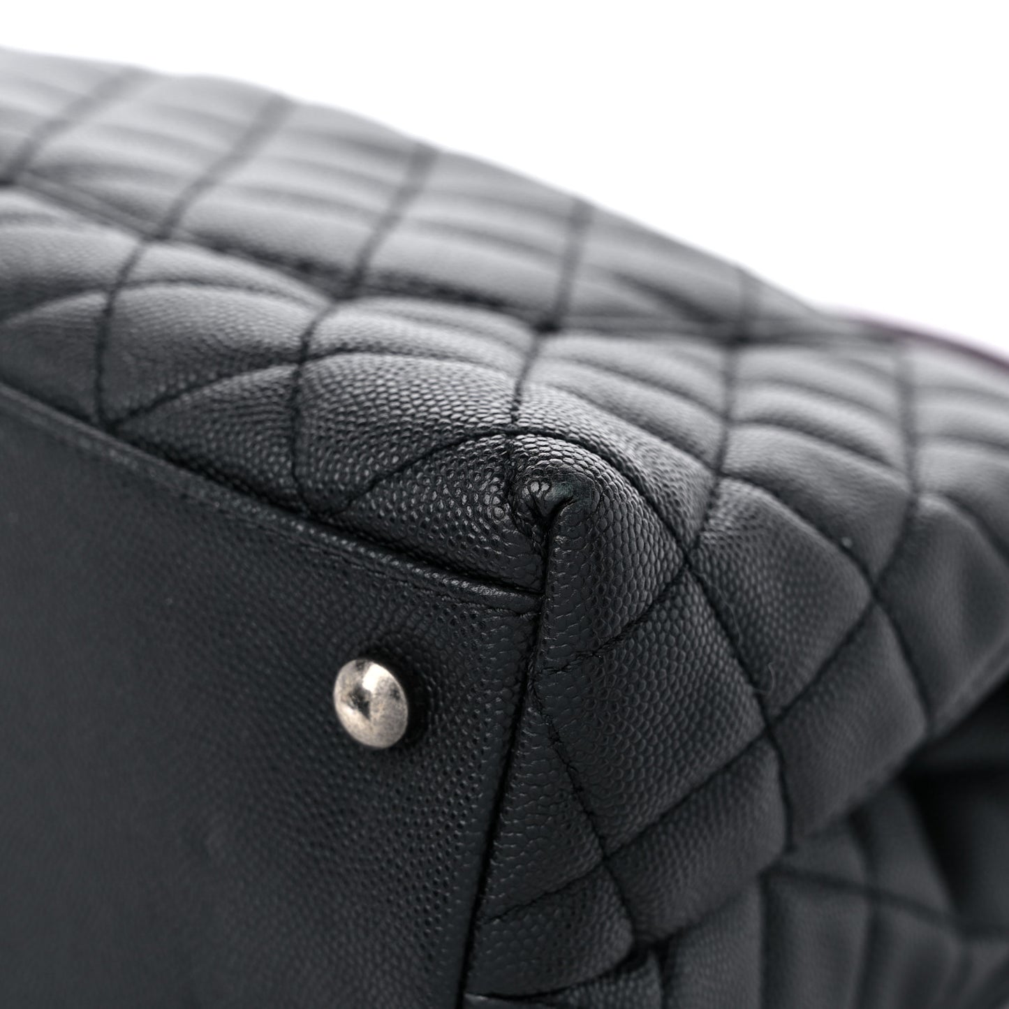 Caviar Lizard Embossed Quilted Small Coco Handle Flap Black
