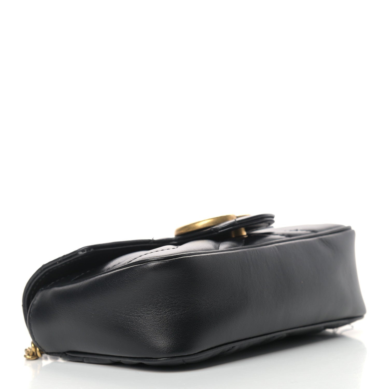 Gucci Calfskin Matelasse Super Mini GG Marmont Shoulder Bag Black 4 of 10