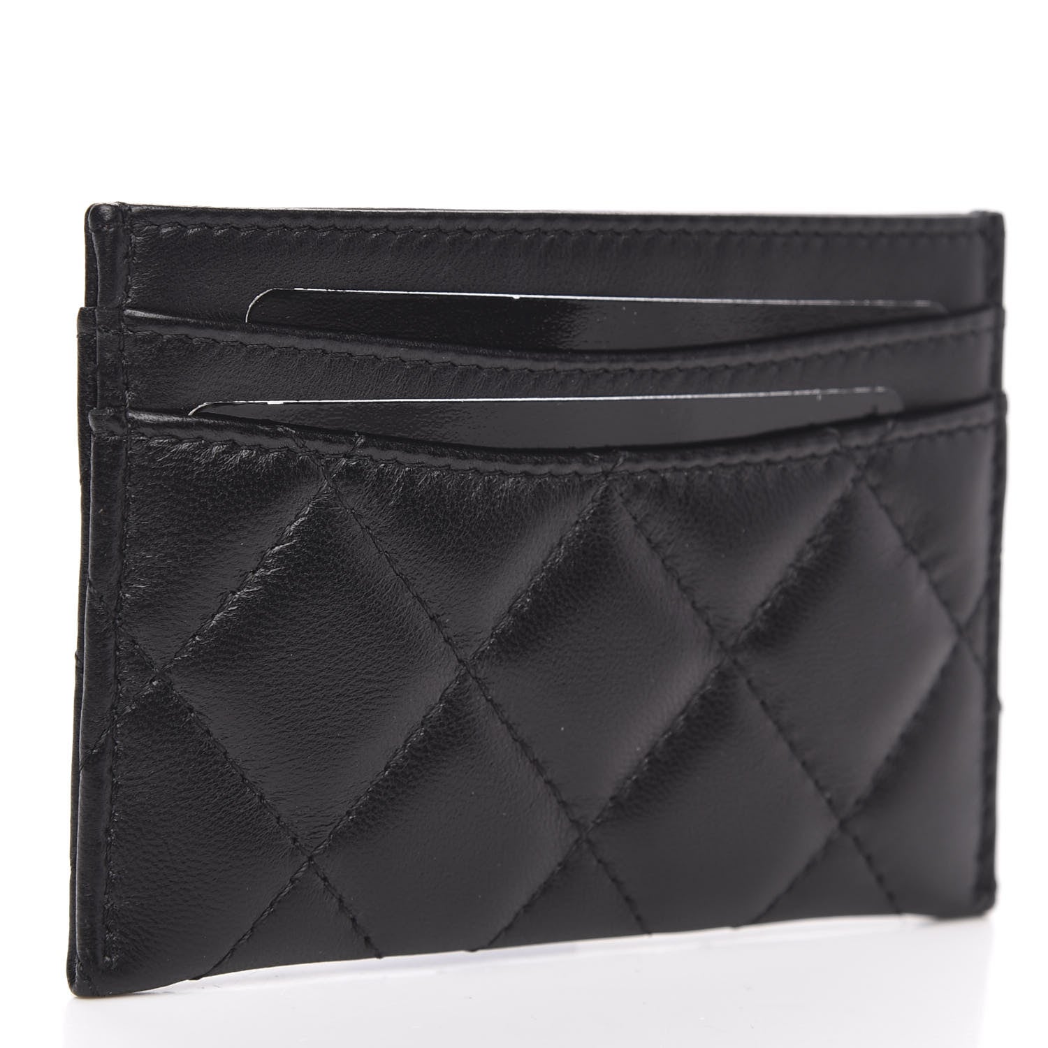 Chanel Lambskin Quilted Card Holder Black 3 of 9