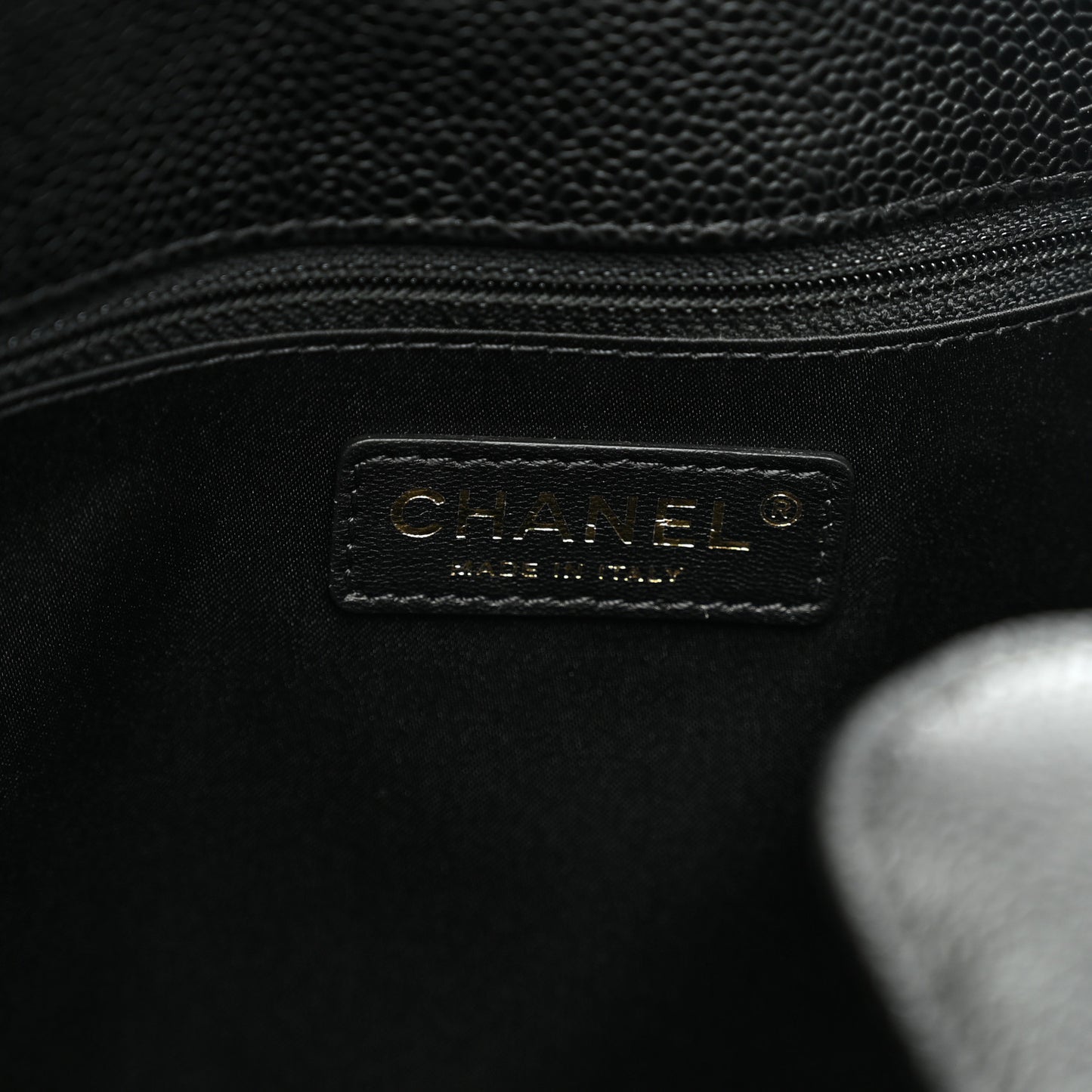 Caviar Quilted Vertical Grand Shopping Tote GST Black