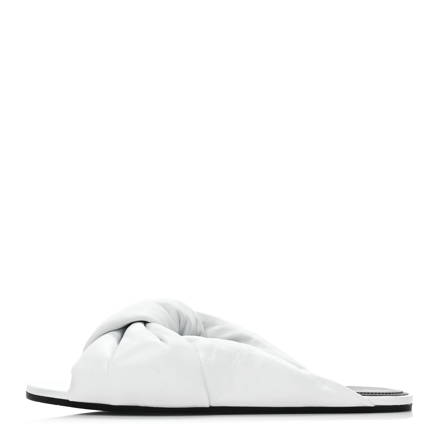 Balenciaga Lambskin Drapy Slide Sandals 39 Optical White 1 of 10