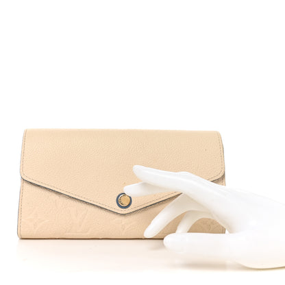 Louis Vuitton Empreinte Sarah Wallet NM Creme Blue Jean 2 of 8