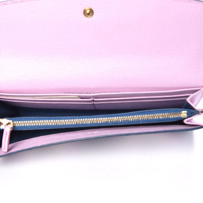 Fendi Vitello Elite Crystal Eye Monster Continental Wallet Cobalt Lavender Pink 5 of 10