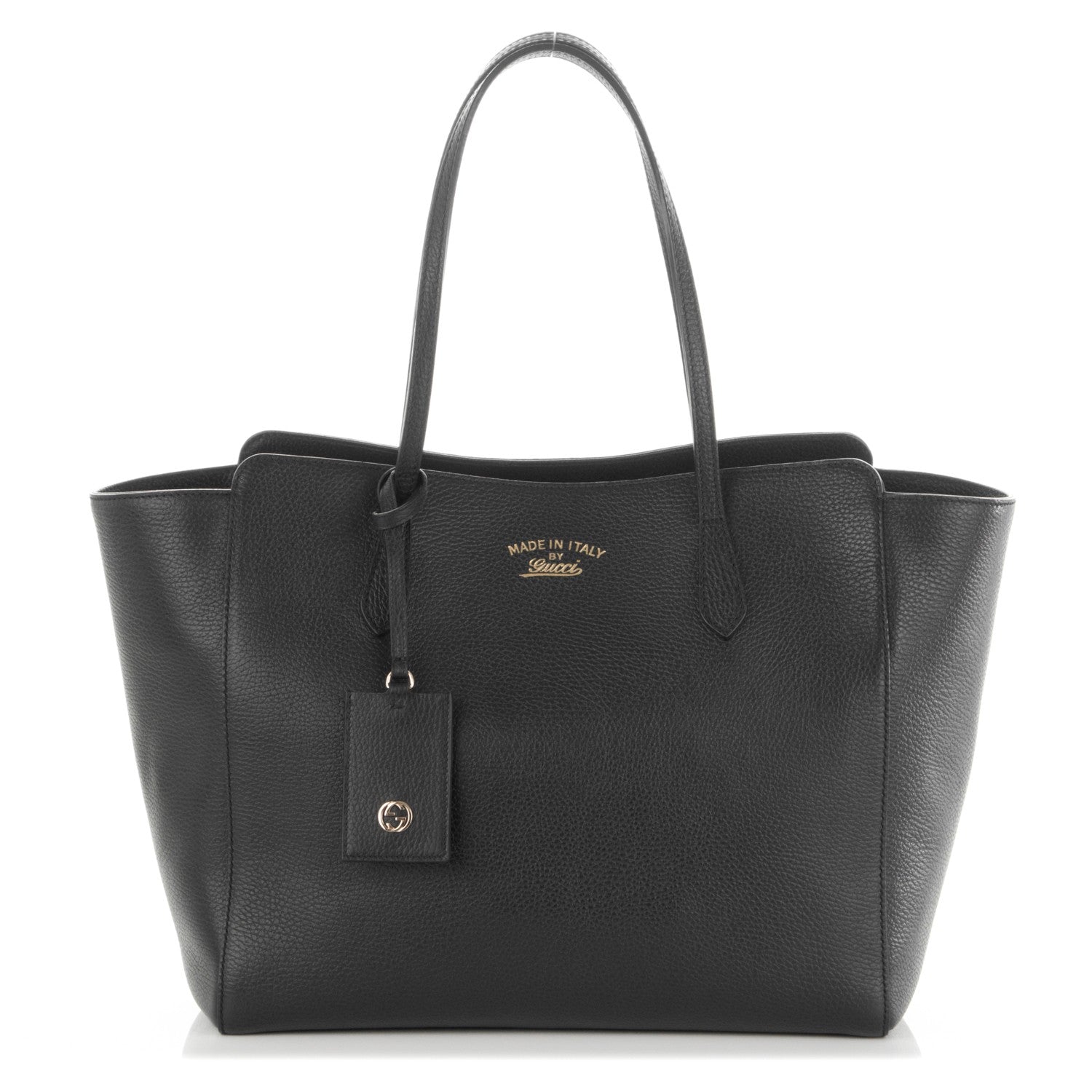 Gucci Pebbled Calfskin Medium Swing Tote Black 1 of 6