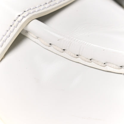 Prada Spazzolato Metal Triangle Logo 40mm Loafer Mules 37.5 White 11 of 14