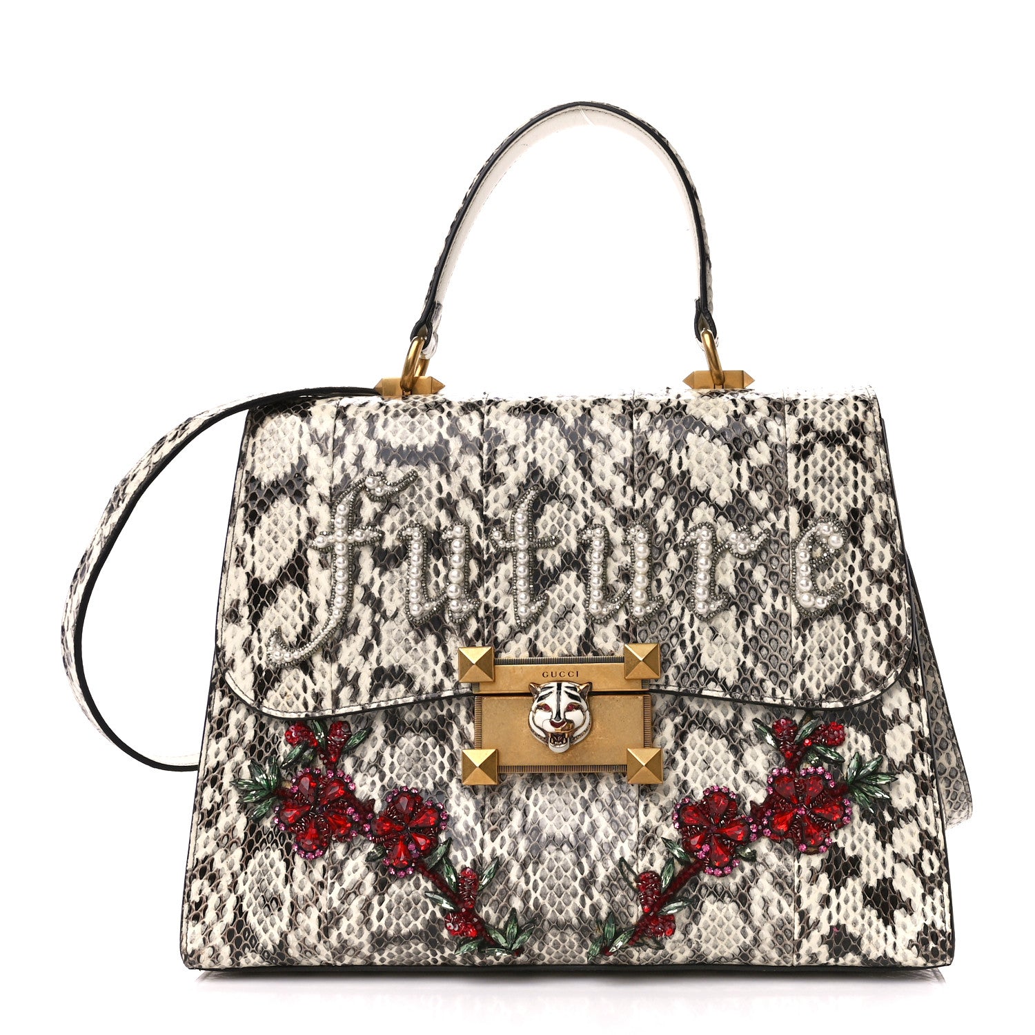 Gucci Snakeskin Embroidered Medium Osiride Top Handle Bag 1 of 14