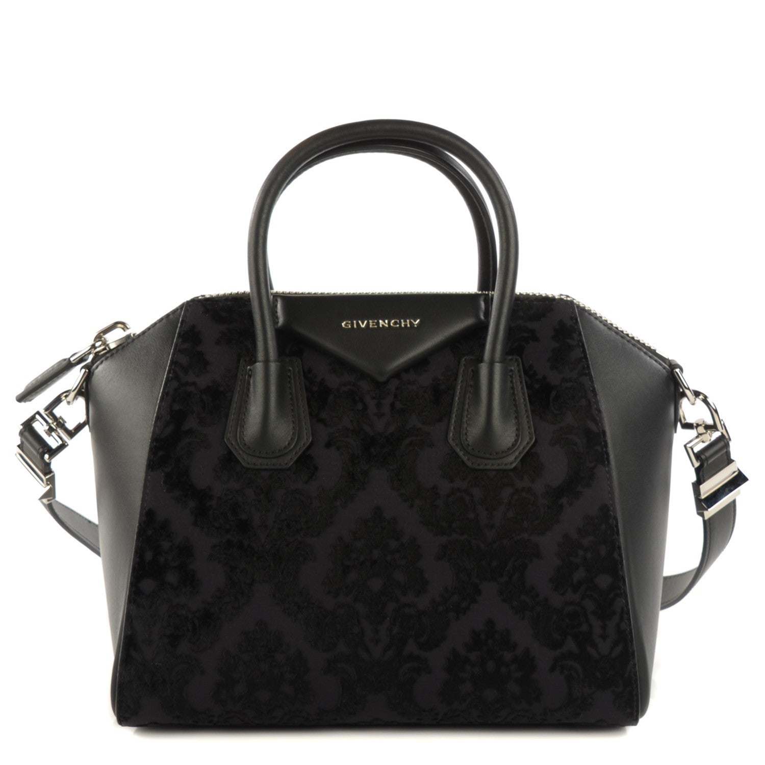 Givenchy Calfskin Velvet Small Devoree Antigona Black 1 of 9