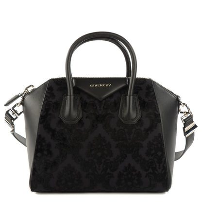Givenchy Calfskin Velvet Small Devoree Antigona Black 1 of 9