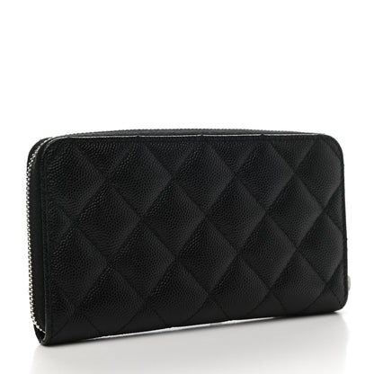 Chanel Caviar Quilted Medium Zip Around Wallet Black 3 of 9