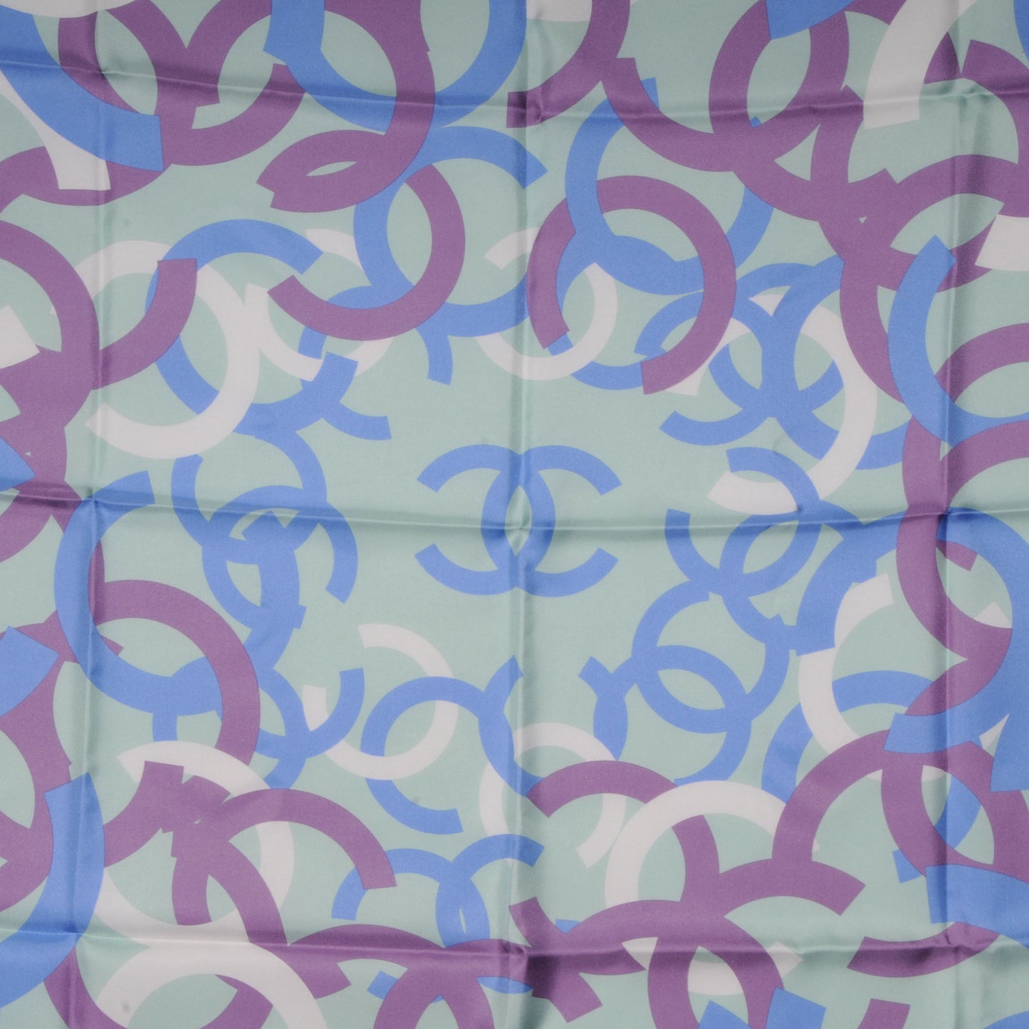Silk Scarf CC Logo Green