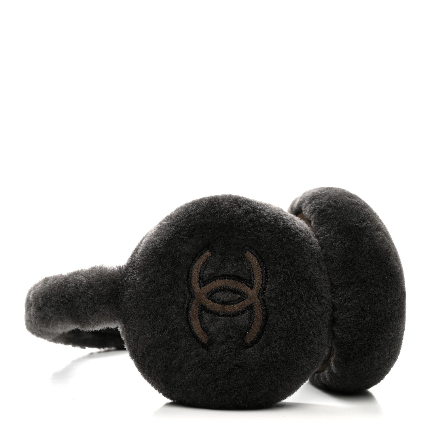 Chanel Shearling CC Ear Muffs Dark Grey 4 of 5