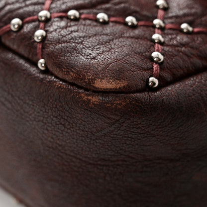 Chanel Washed Lambskin Studded Metal Beauty Flap Burgundy 11 of 14