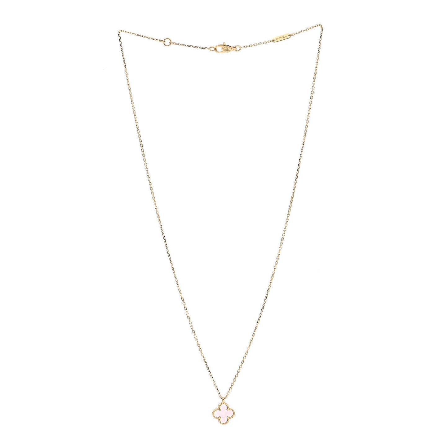 18K Yellow Gold Mother of Pearl Sweet Alhambra Pendant Necklace