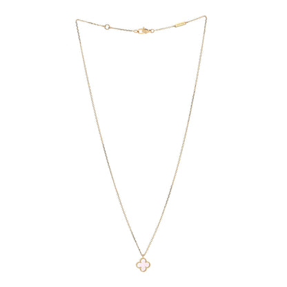 Van Cleef & Arpels 18K Yellow Gold Mother of Pearl Sweet Alhambra Pendant Necklace 2 of 6