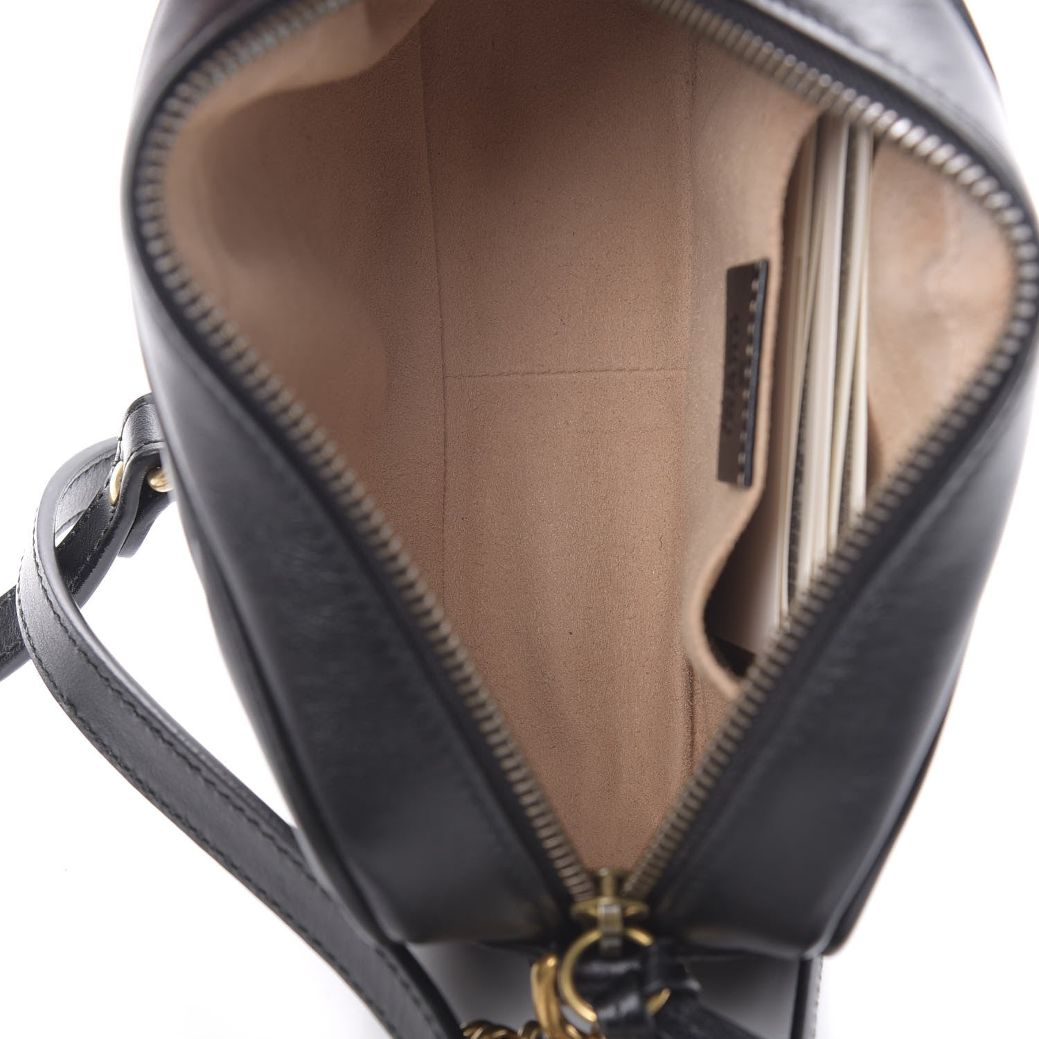 Gucci Calfskin Matelasse Mini GG Marmont Chain Shoulder Bag Black 5 of 10