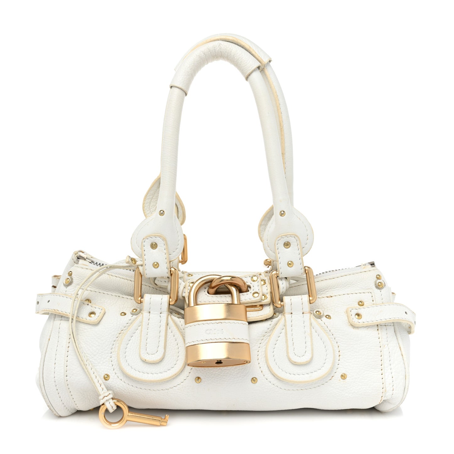 Calfskin Small Paddington Satchel White