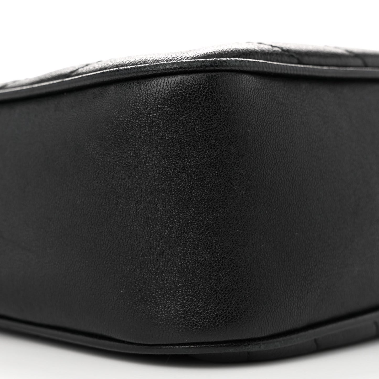 Sakai Be Green Calfskin Diagonal Stitched Small Blondie Shoulder Bag Black