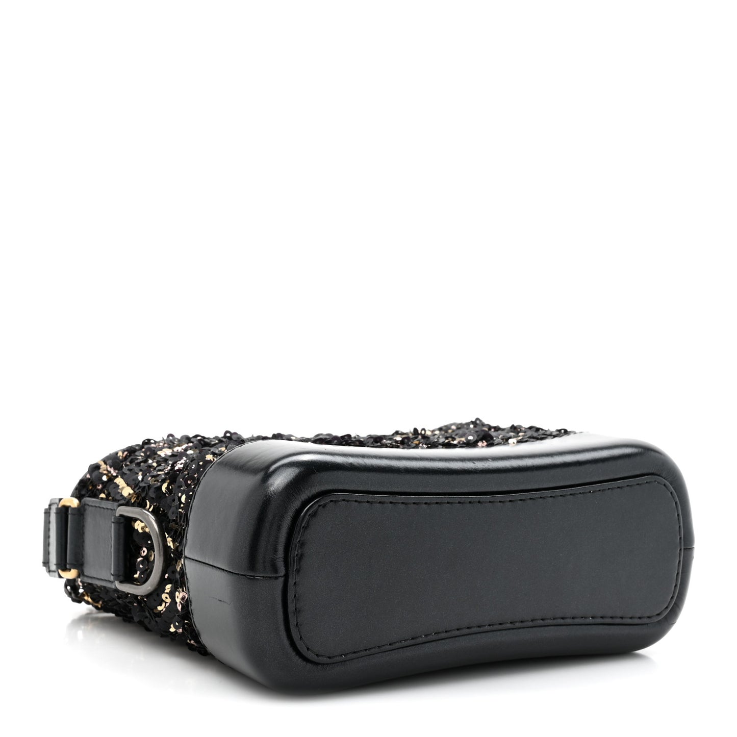 Sequin Calfskin Small Gabrielle Hobo Black Gold