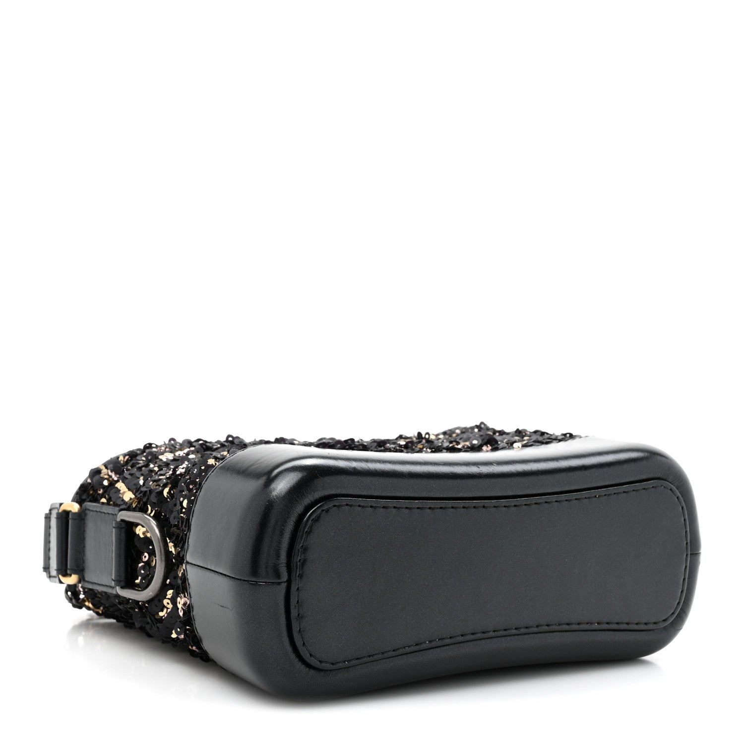 Chanel Sequin Calfskin Small Gabrielle Hobo Black Gold 4 of 11