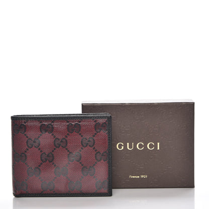 Gucci Crystal Monogram Dollar Calfskin Bi-Fold Wallet Light Cherry Black 9 of 9